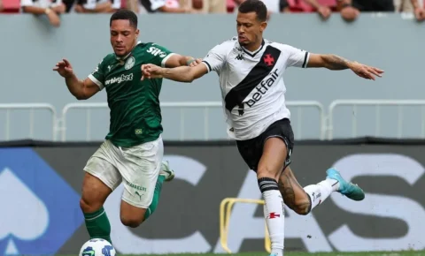 Palmeiras vence o Vasco com primeiro gol de Vitor Roque e assume liderança provisória