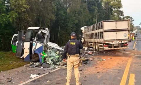 Acidente entre carreta e micro-ônibus deixa ao menos 23 mortos no Paraná