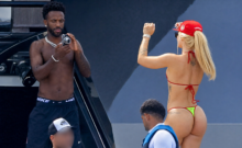 Vini Jr. e Virginia Fonseca são alvos de paparazzi durante passeio em megaiate em Ibiza