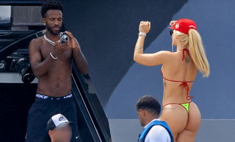 Vini Jr. e Virginia Fonseca são alvos de paparazzi durante passeio em megaiate em Ibiza